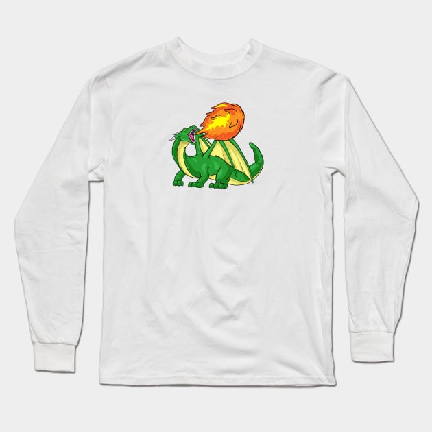 Dragon Fire Breathing Serpent Snake Funny Gift Long Sleeve T-Shirt by bigD